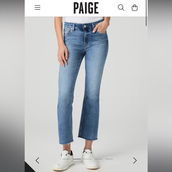 PAIGE Women's Colette Crop Flare Jeans in Light Blue - Picture 1 of 13
